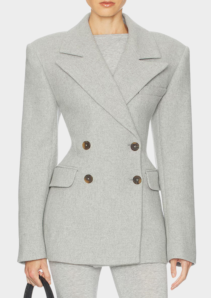 Chic Sculpted Wool Blazer