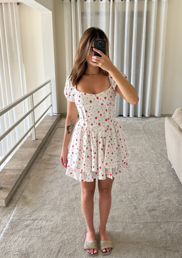 Sweetheart Puff Sleeve Mini Dress
