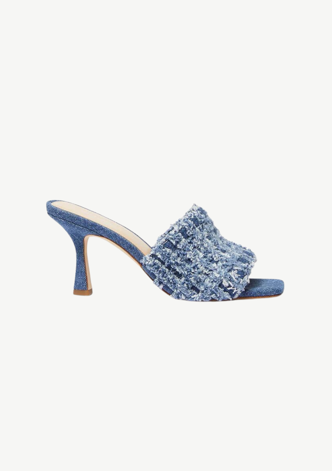 Fringe Denim Heels