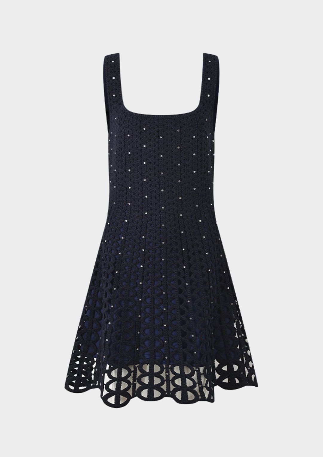 Midnight Crystal Knit Mini Dress