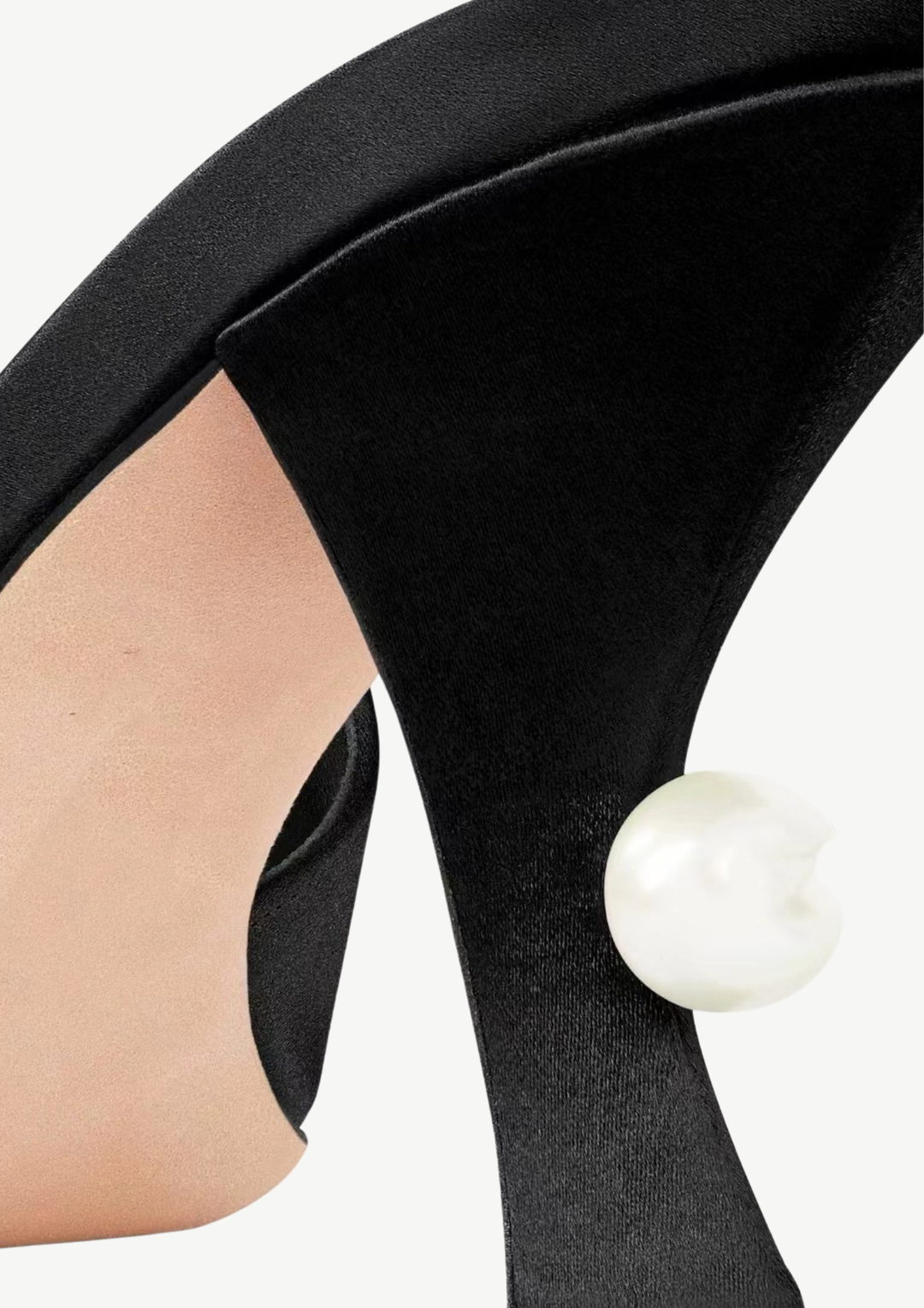 Pearl Heel Cross Strap Mules