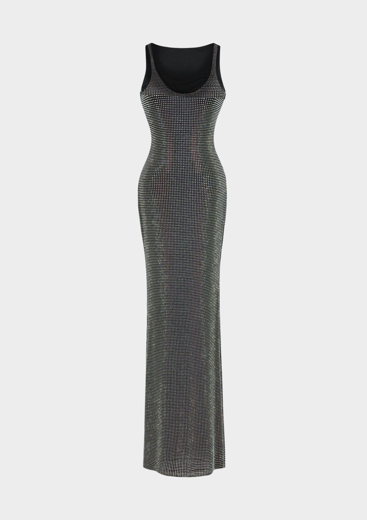 Aurora Crystal Mesh Maxi Dress
