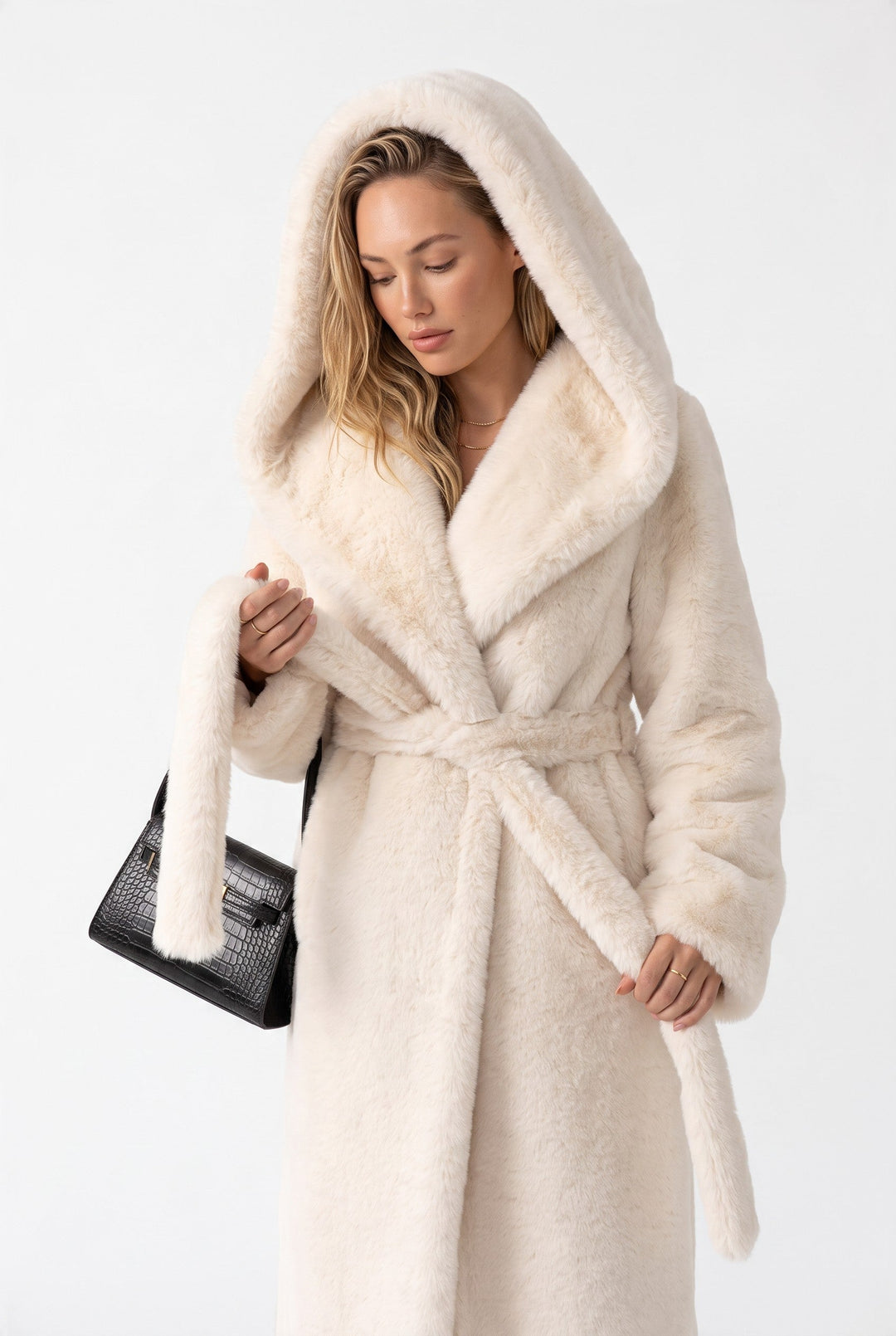 Bianca Luxe Hooded Faux Fur Coat
