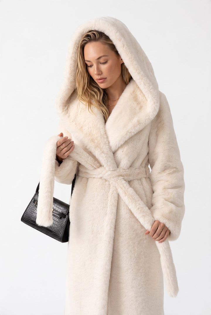Bianca Luxe Hooded Faux Fur Coat