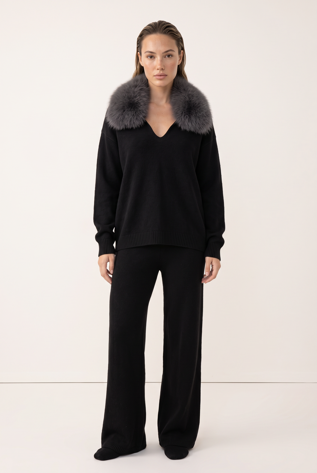 Mirelle Fox Trim Knit Set