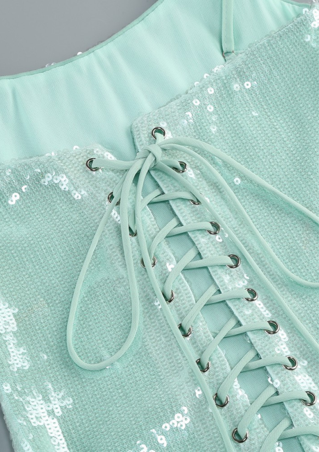 Aqua Siren Sequin Floral Mini Dress