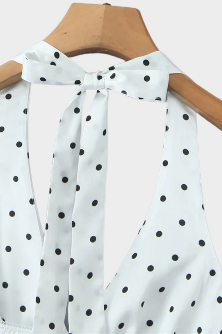 Diana Polka Dot Slim Fit HalterLow Waist Set