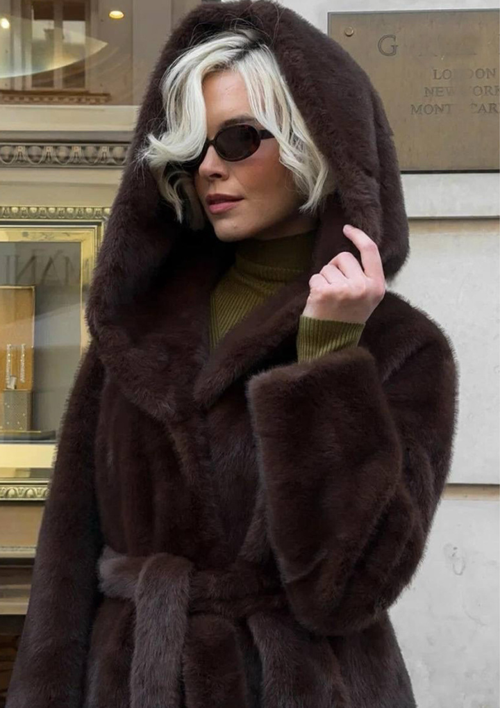 Bianca Luxe Hooded Faux Fur Coat