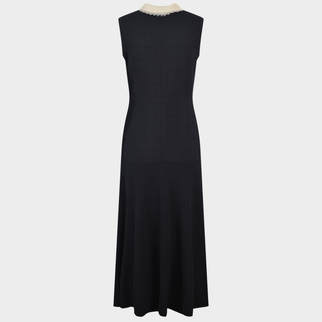 Classic Noir Wool Maxi Dress
