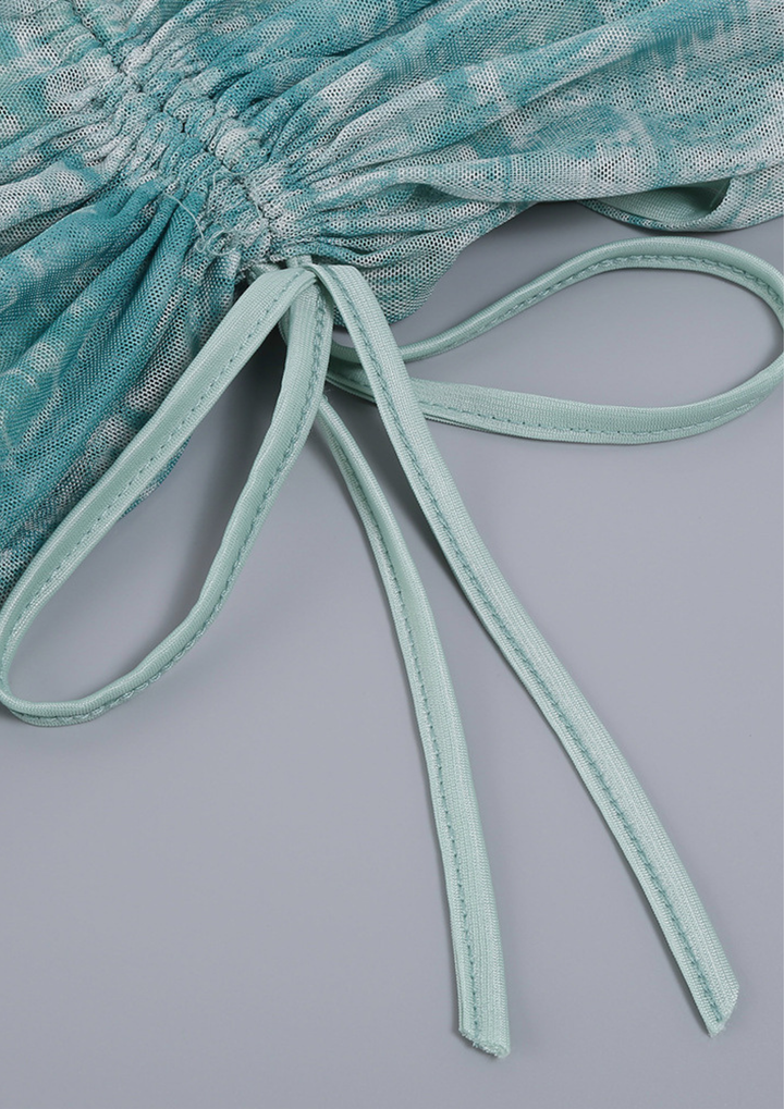 Ocean Mist Ruched Mini Dress