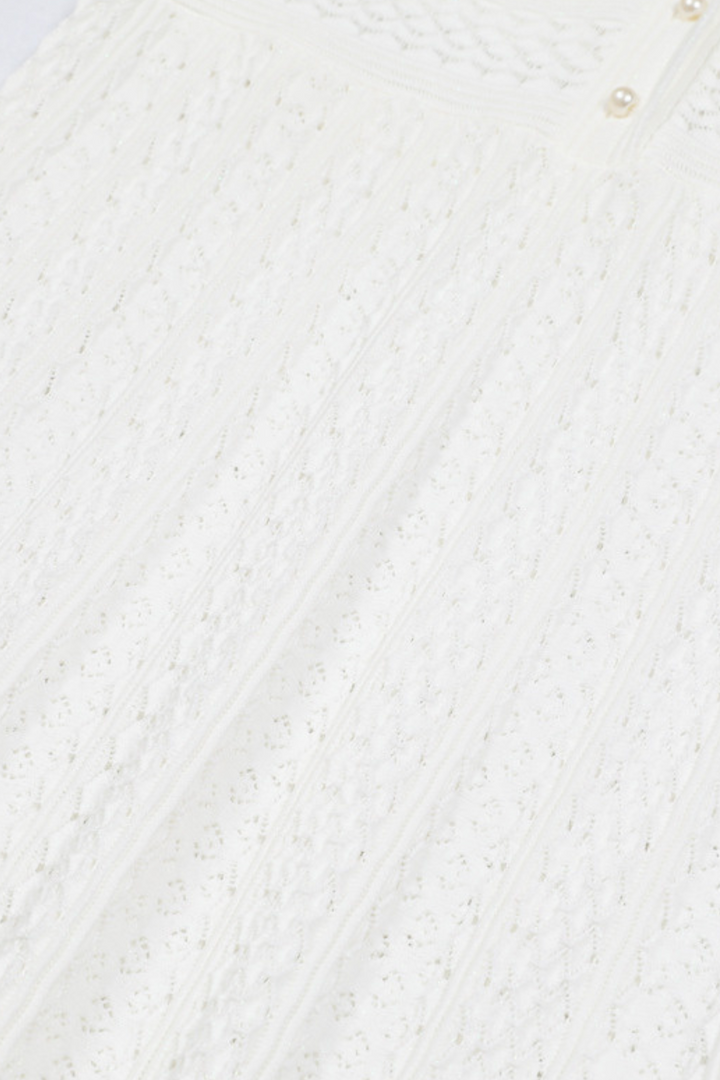 Lily – Silk Knit Pearl Button Suspender Maxi Dress