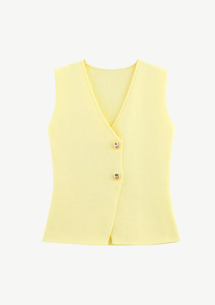 Chic Knit Button Vest