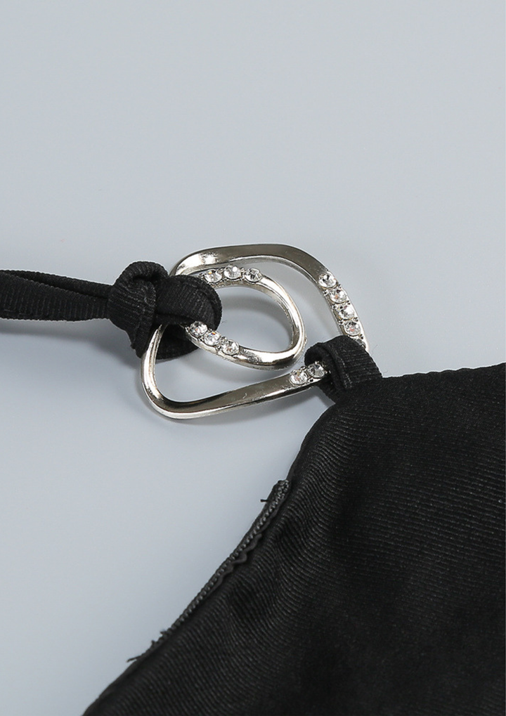 Midnight Pearl Polka Bubble Mini Dress