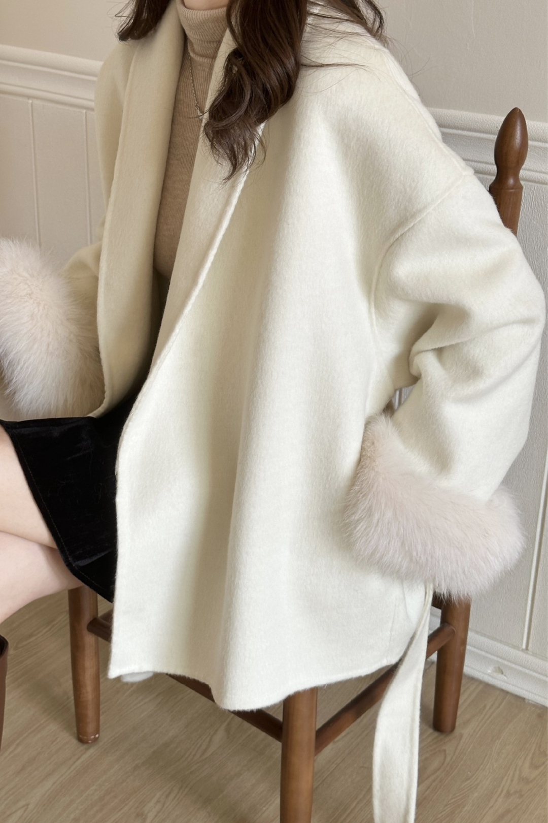 Siena Soft Wool  Cuff Shawl Wrap Coat