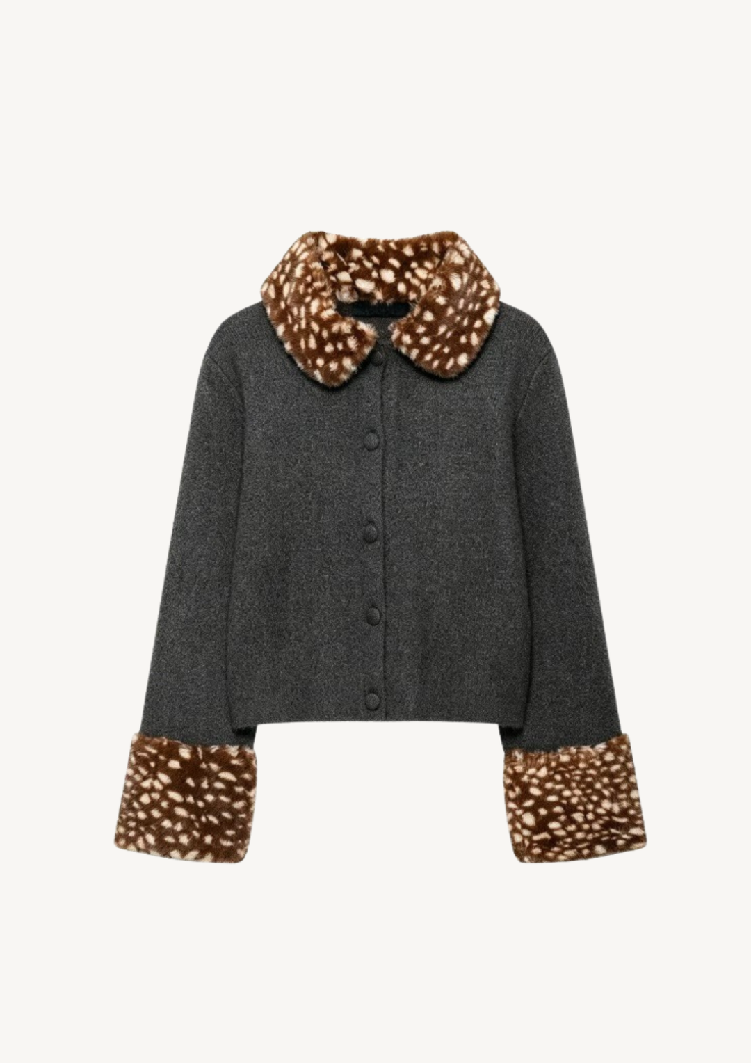 Celine Deer Print Fur Jacket Top