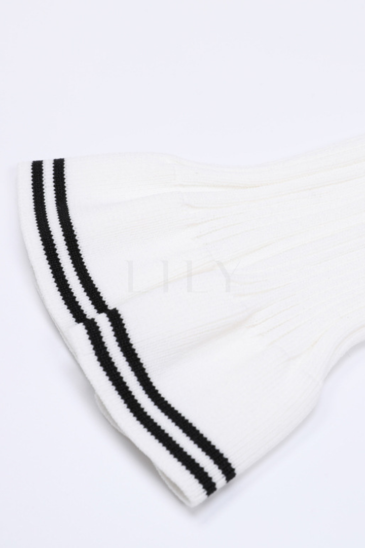 Clara Contrast Trim Knit Flare Cuff Maxi Dress