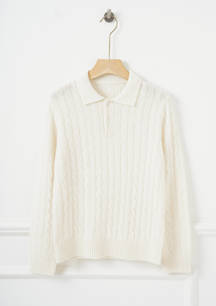 Classic Polo Collar Knit Sweater