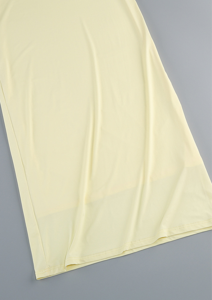 Sunlit Bloom Deep V Backless Maxi Dress