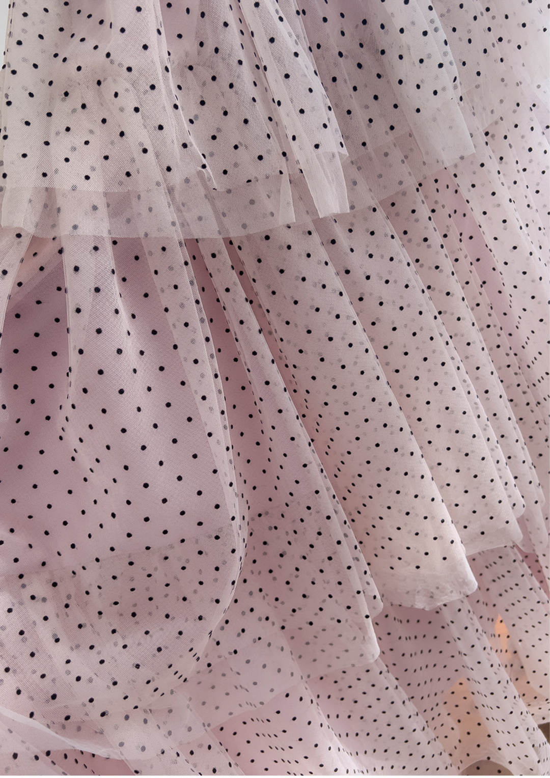 Petal Dusk Polka Mesh Maxi Dress