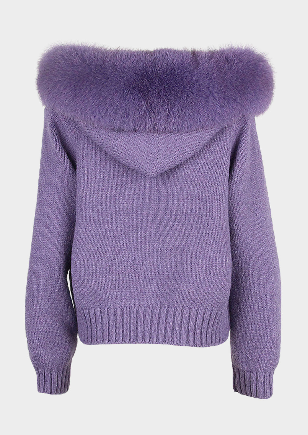 Large Fur Collar Hooded Zipper  Jacket Top