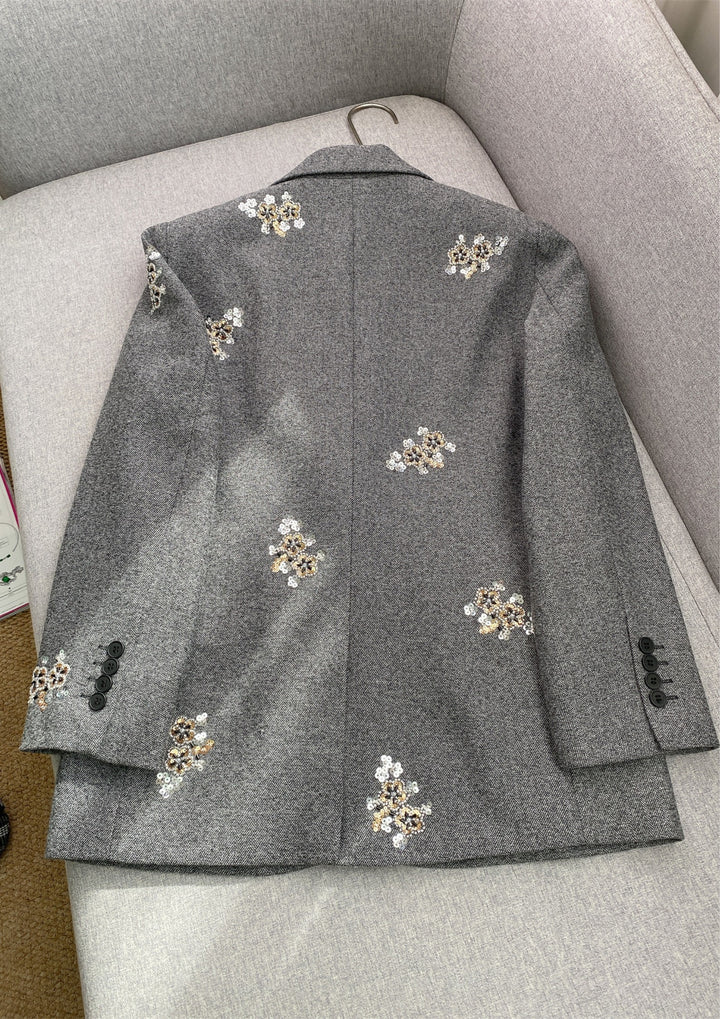 Classic Chic Embellished Sequin Wool Knit Set