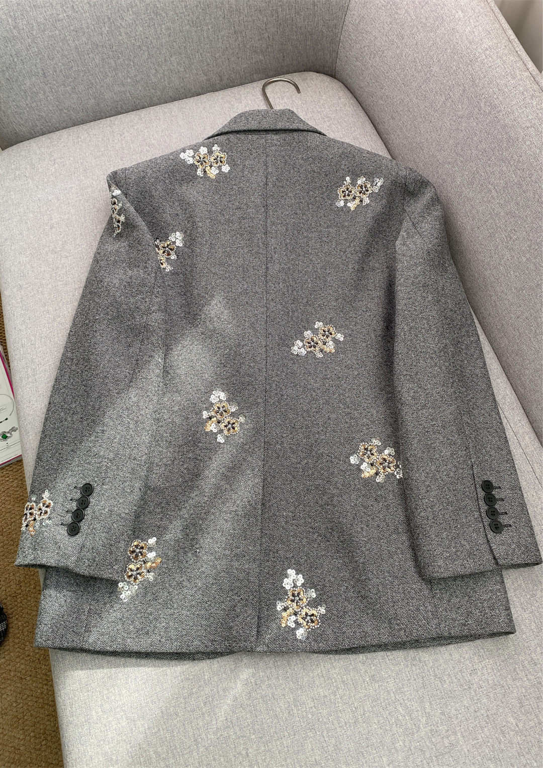 Classic Chic Embellished Sequin Wool Knit Set