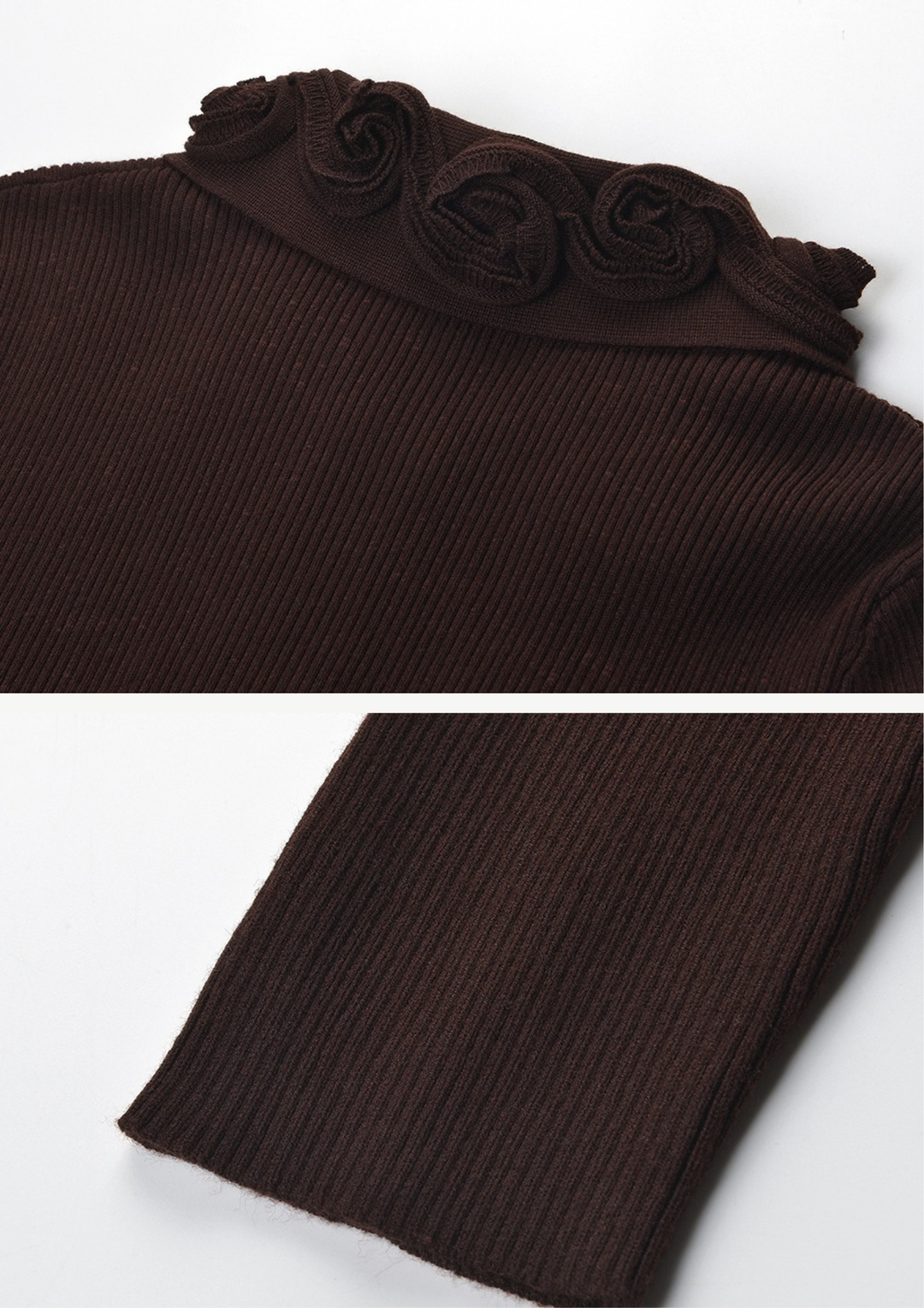Rosette Collar Zip Cardigan