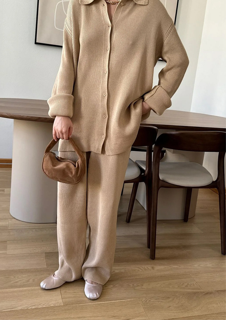 Ariana Ribbed Knit Pants Set