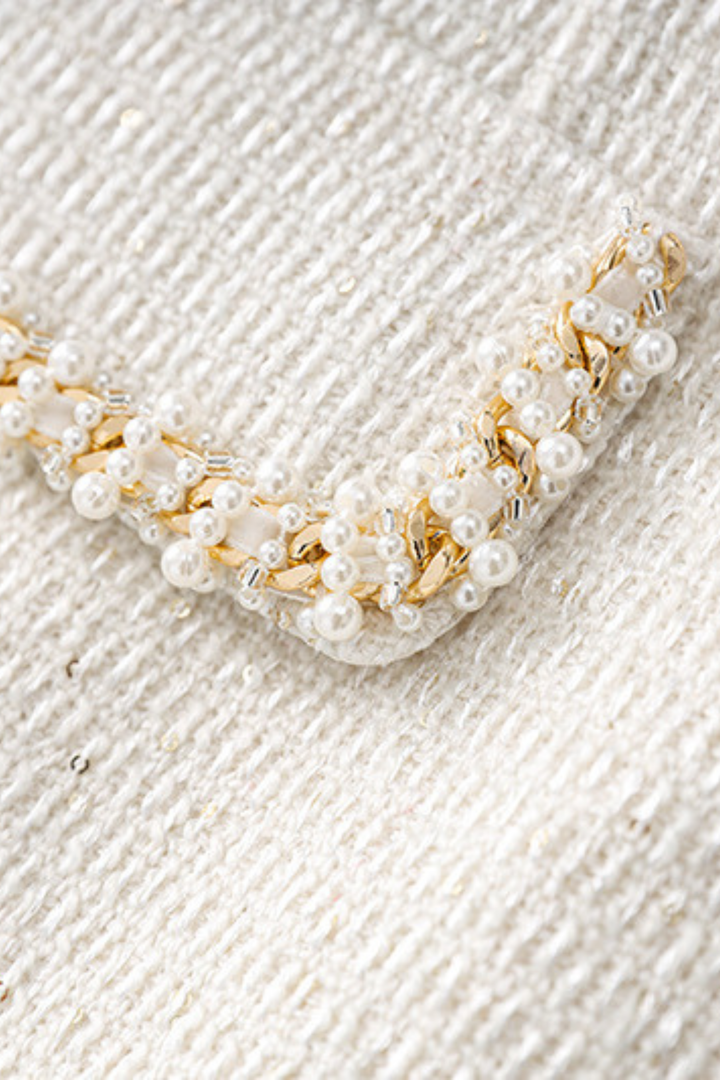 Tweed Elegance Beaded Mini Dress