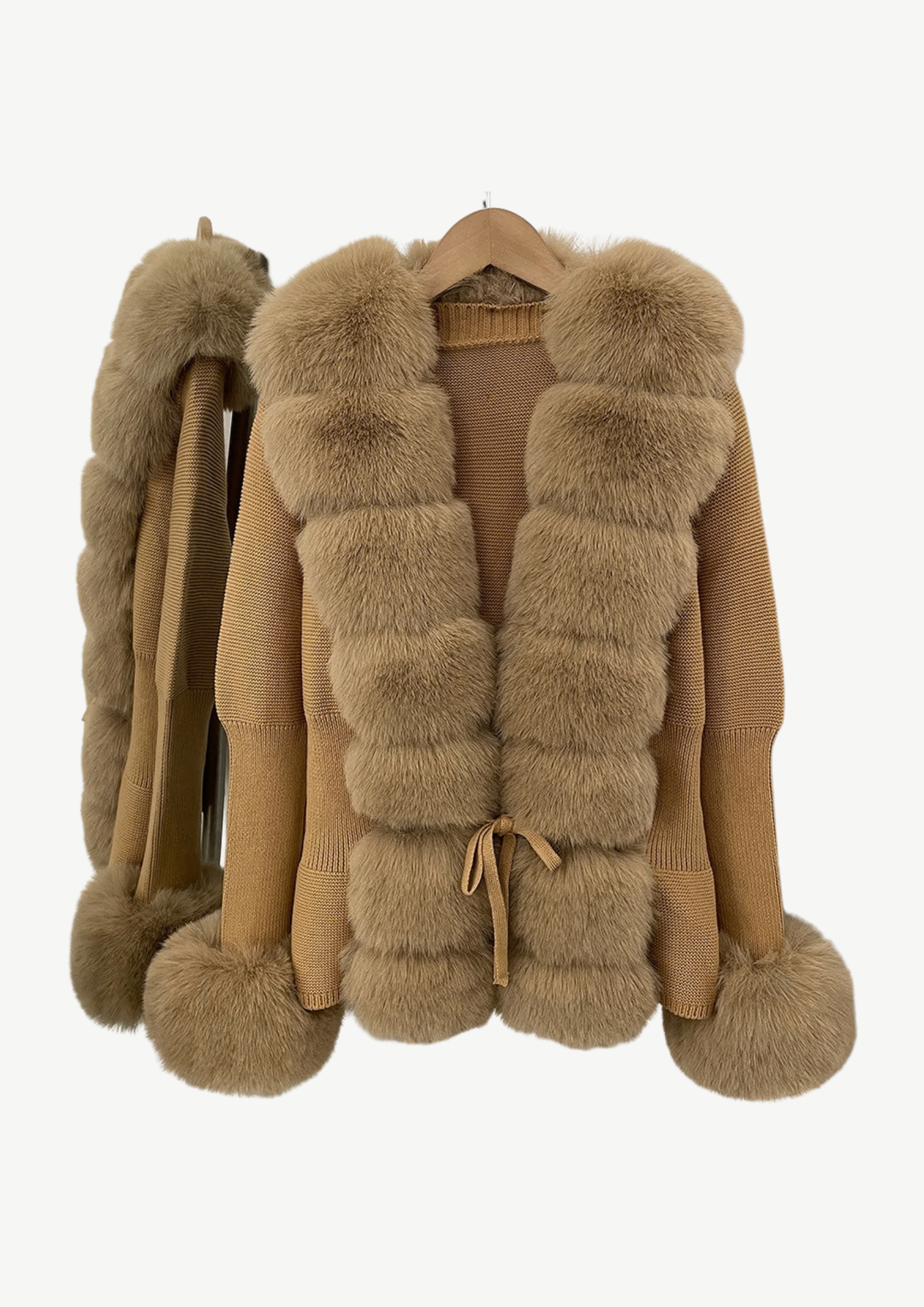 Elara Fur Trim Knit Cardigan