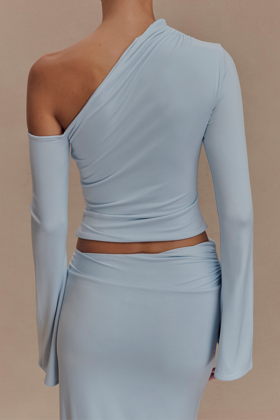 Aurelia Gold Bloom Oblique Drape Maxi Set