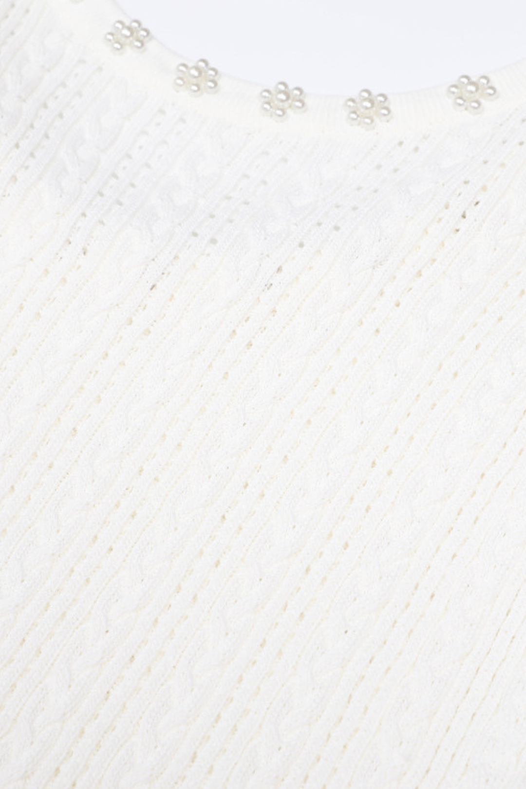 Rosette Pearl Knit  Flower Dress