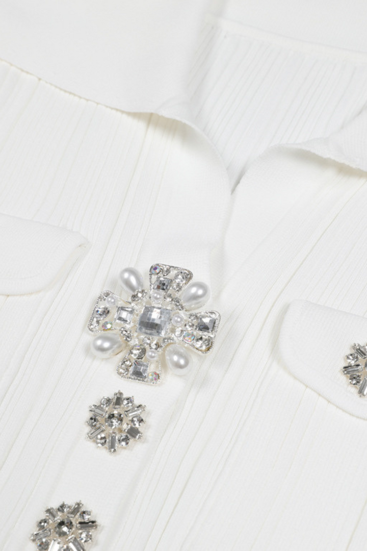 Elegant Gem Viscose Knit Maxi Dress - Long Sleeve