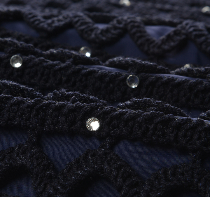 Midnight Crystal Knit Mini Dress