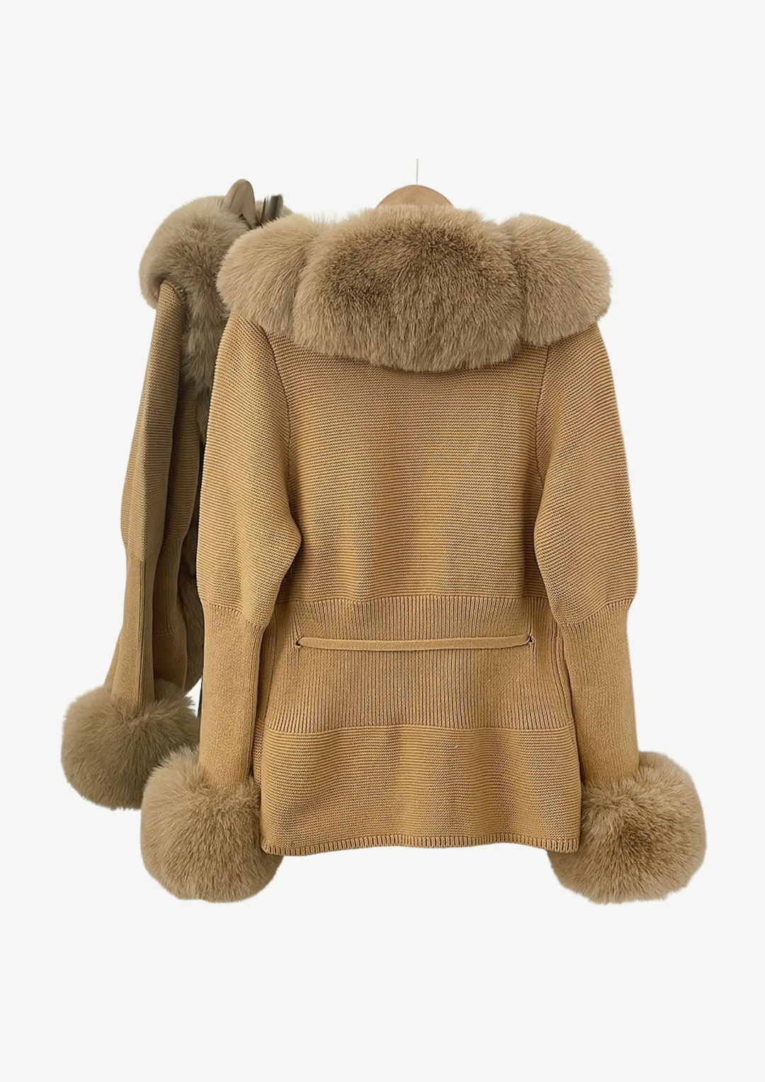 Elara Fur Trim Knit Cardigan