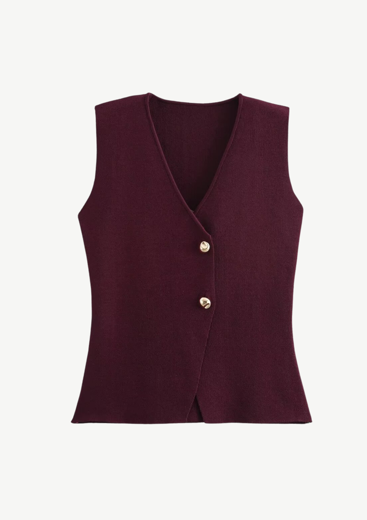 Chic Knit Button Vest