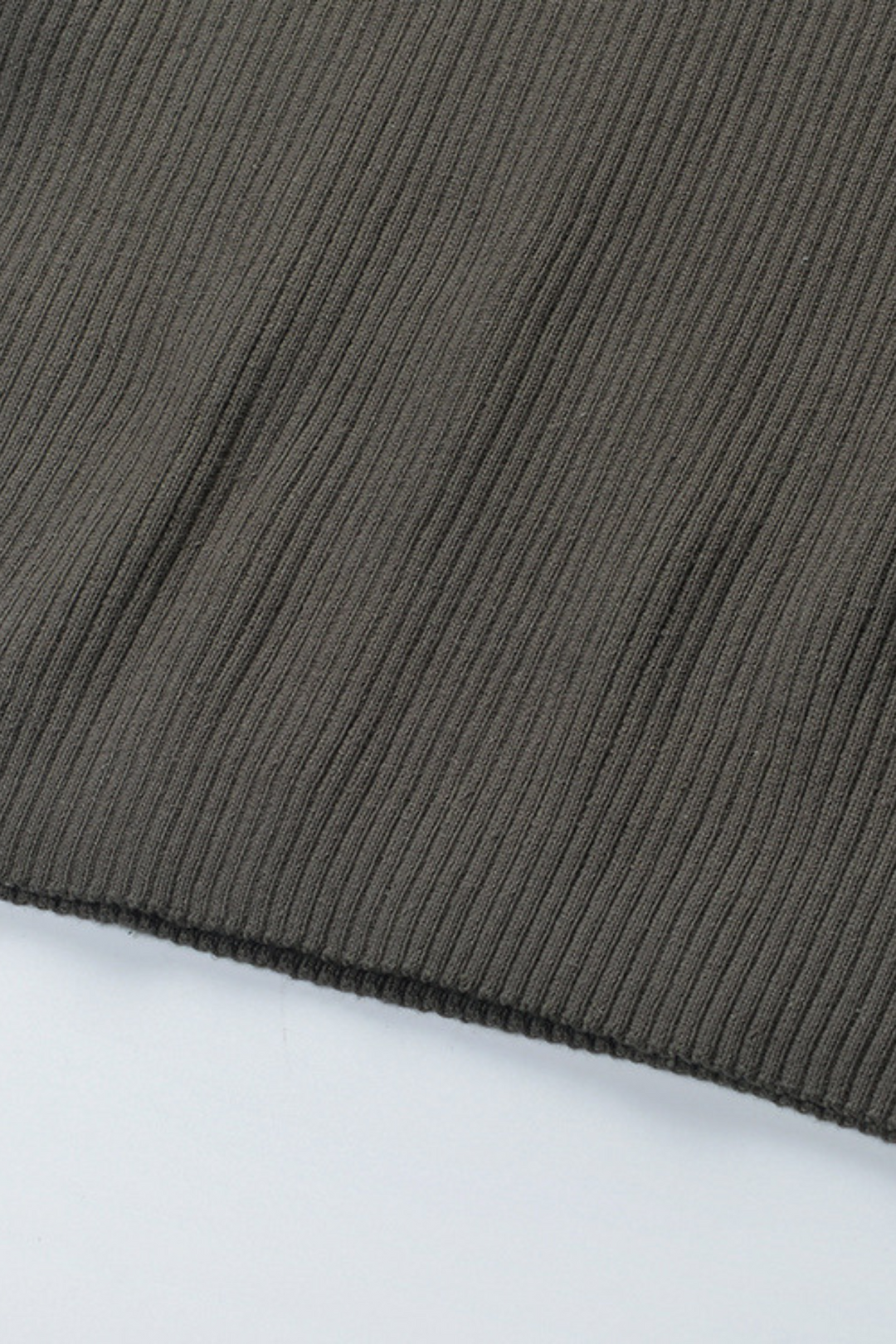 Ribbed Ice Knit Viscose Top in Charcoal