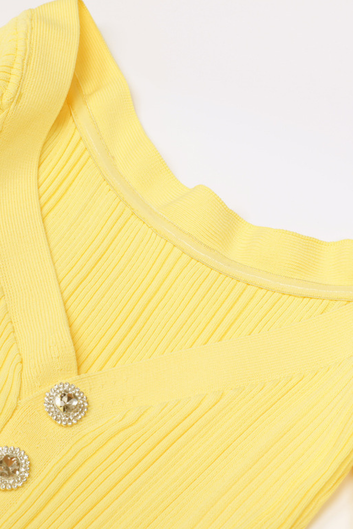 Élise Off Shoulder Crystal Knit Mini dress