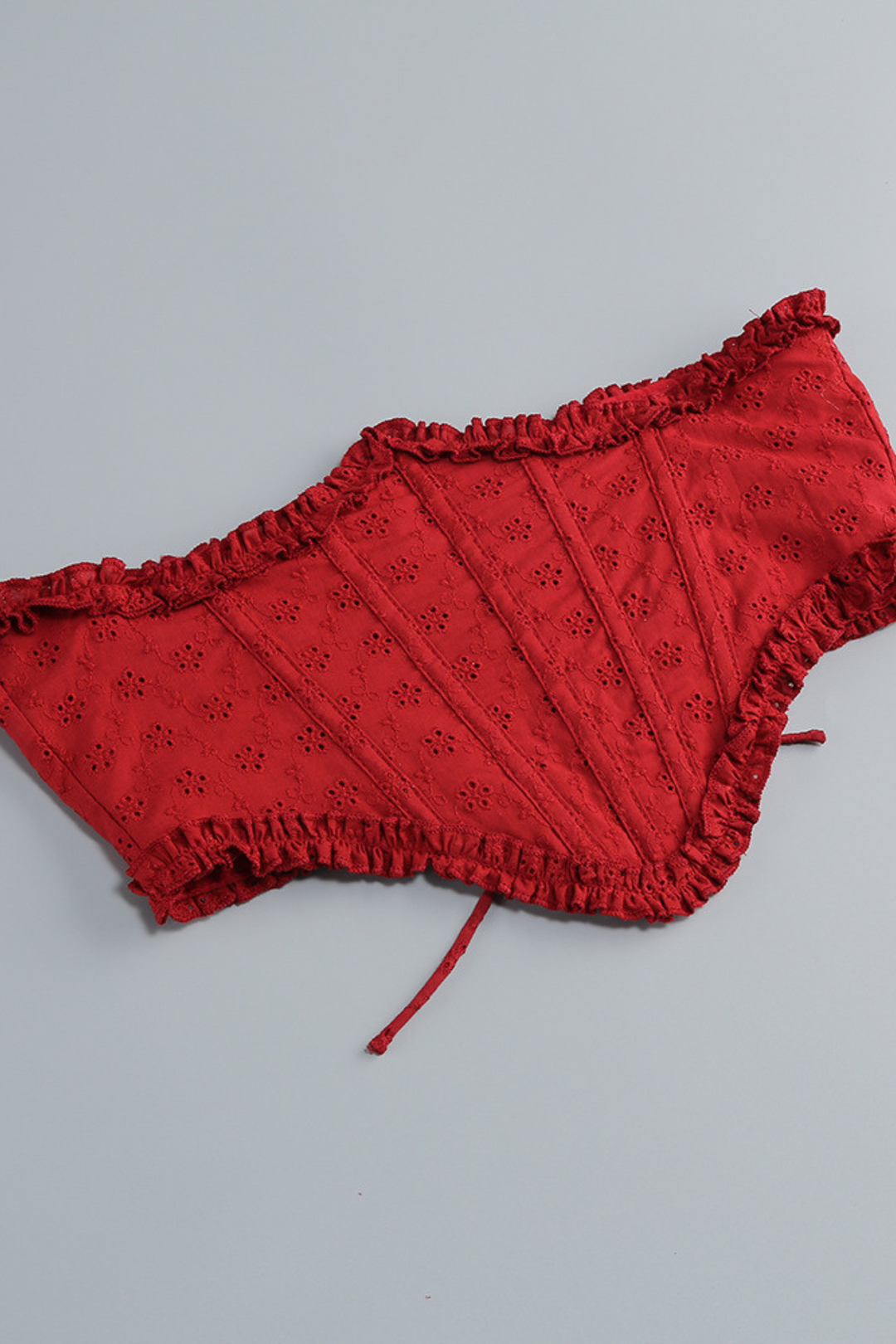 Crimson Romance Ruffle Off Shoulder  Corset Mini Dress