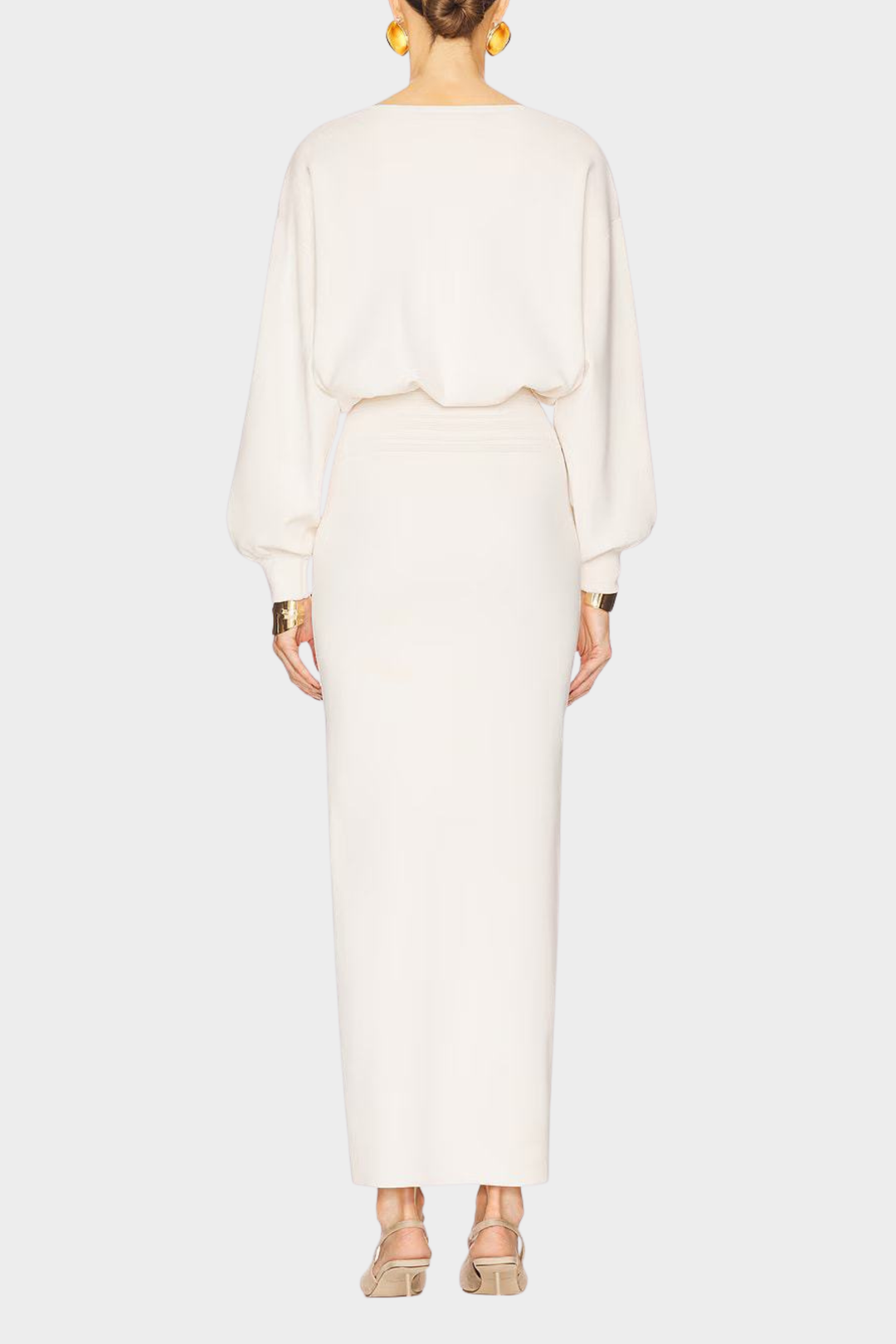 White Muse Batwing Knit Maxi Dress