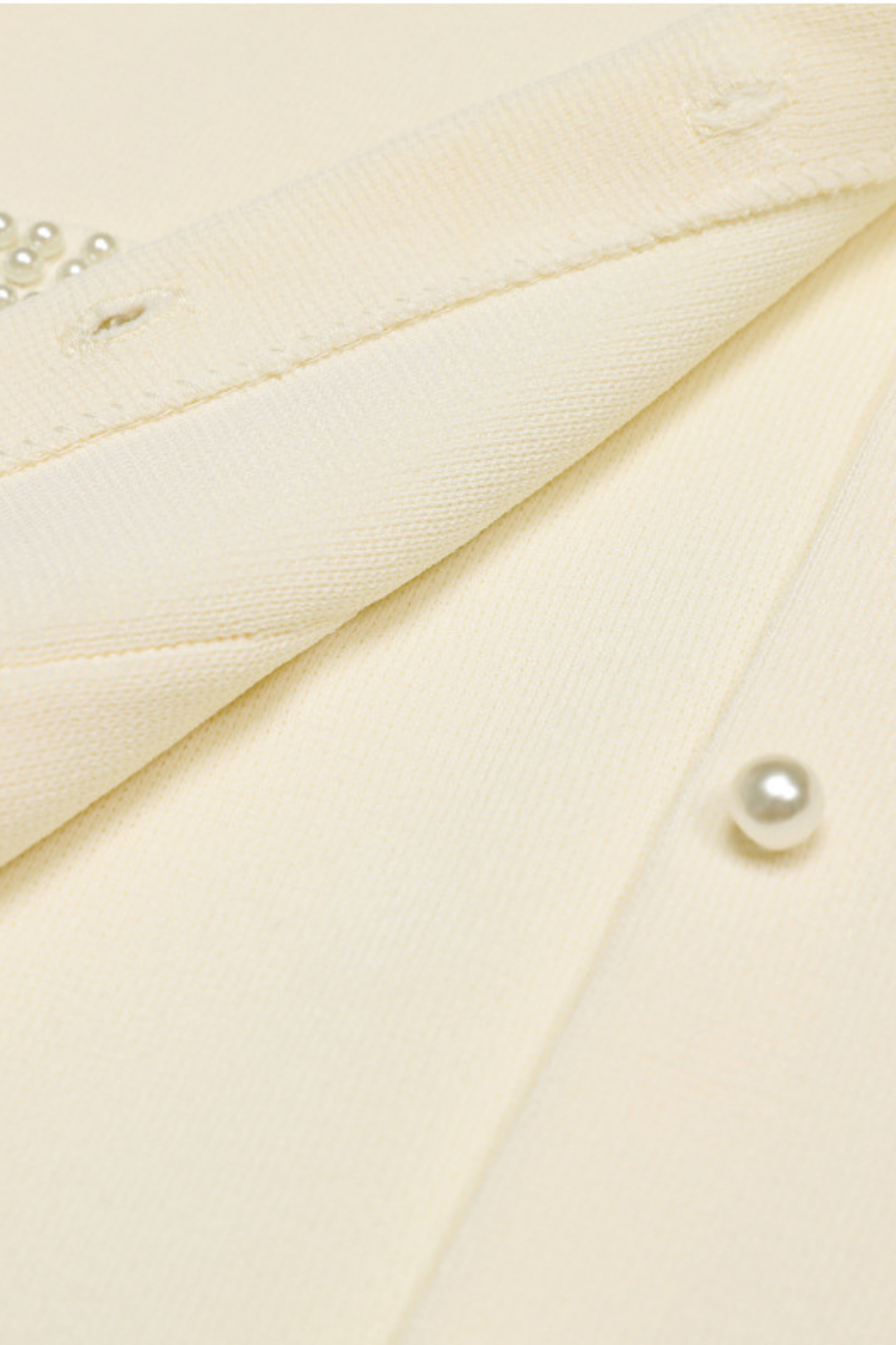 Pearl Trim Knit Jacket Top