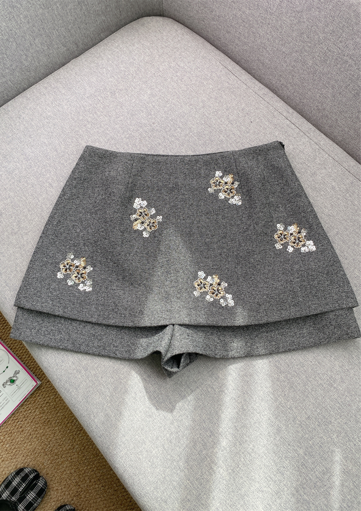 Classic Chic Embellished Sequin Wool Knit Set