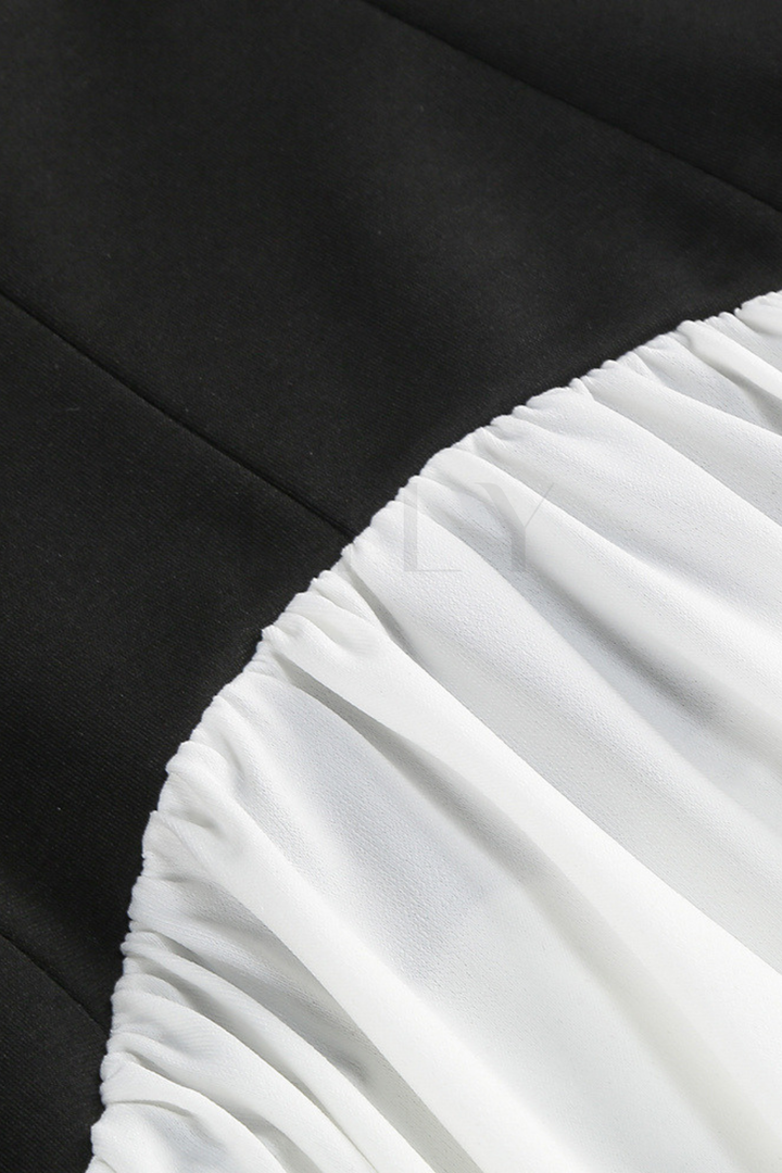 Marbella Halter Backless Contrast Mini Dress