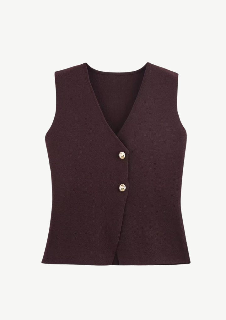 Chic Knit Button Vest