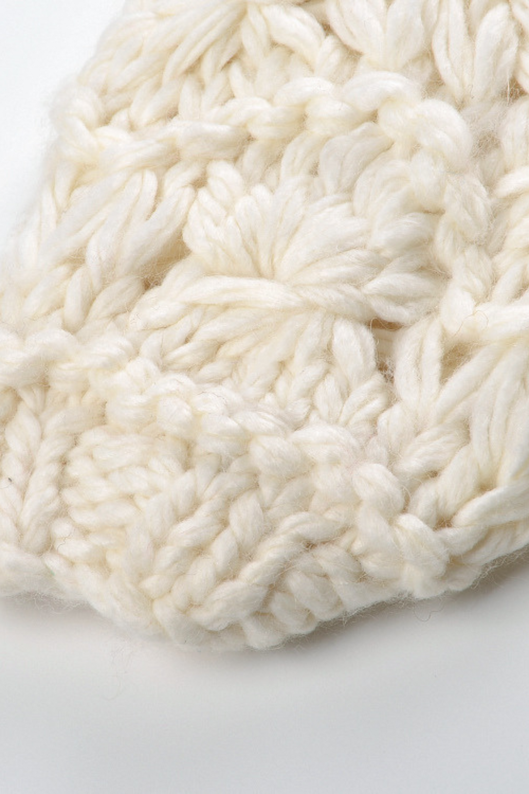 Ivory Cloud Soft Wool Round Neck Chunky Sweater Top