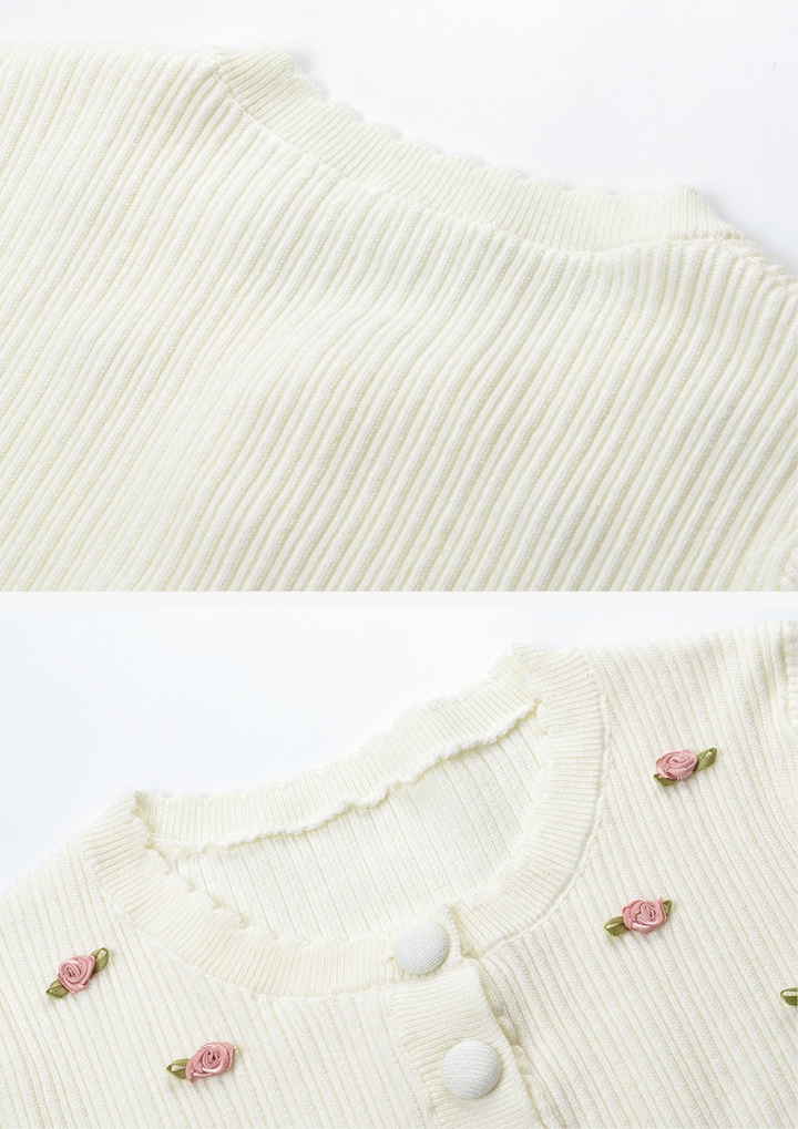 Rosalie Embroidered Peplum Cardigan