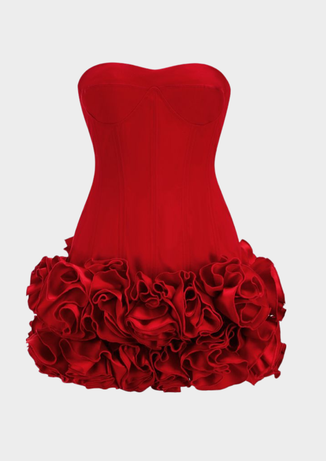 Rosette Lace Up Corset Mini Dress