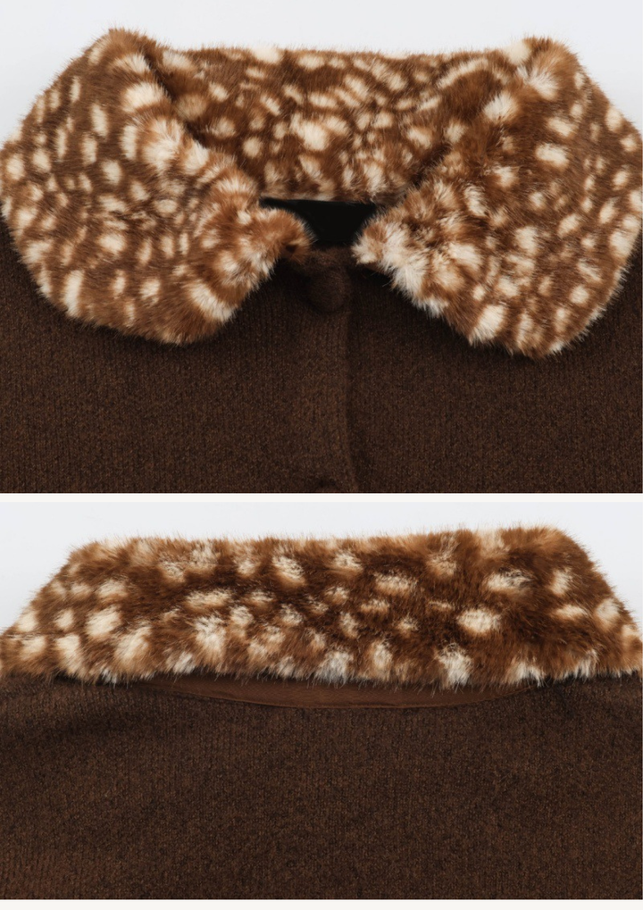 Celine Deer Print Fur Jacket Top