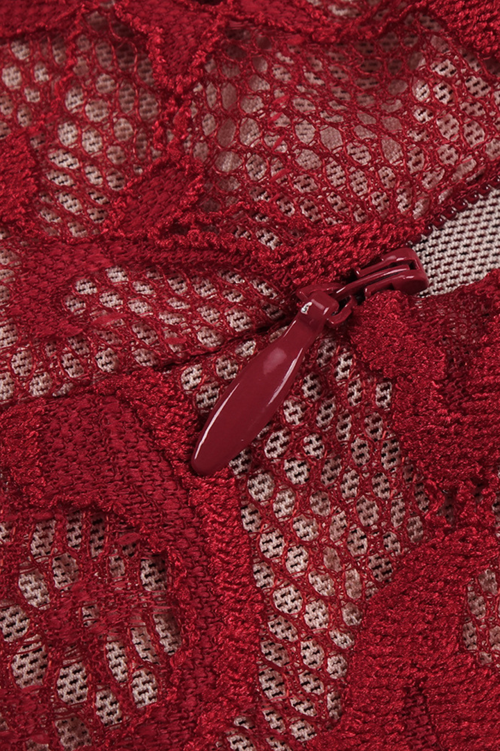 Scarlet Fishtail Elegance Lace Halter Maxi Dress