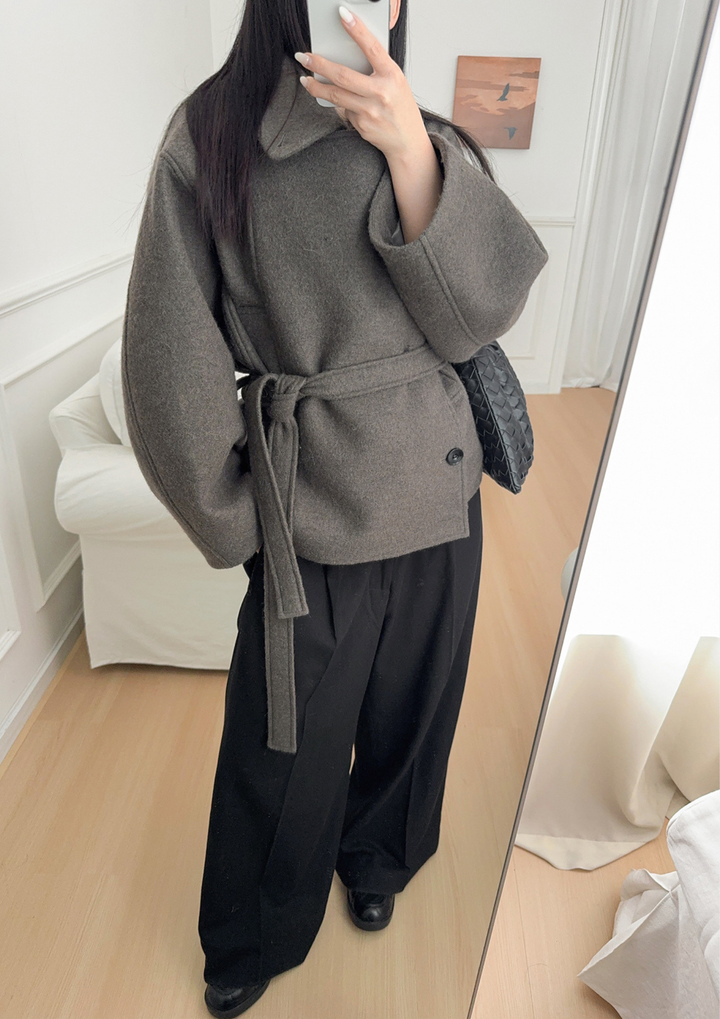 Wool Wrap Belted Jacket